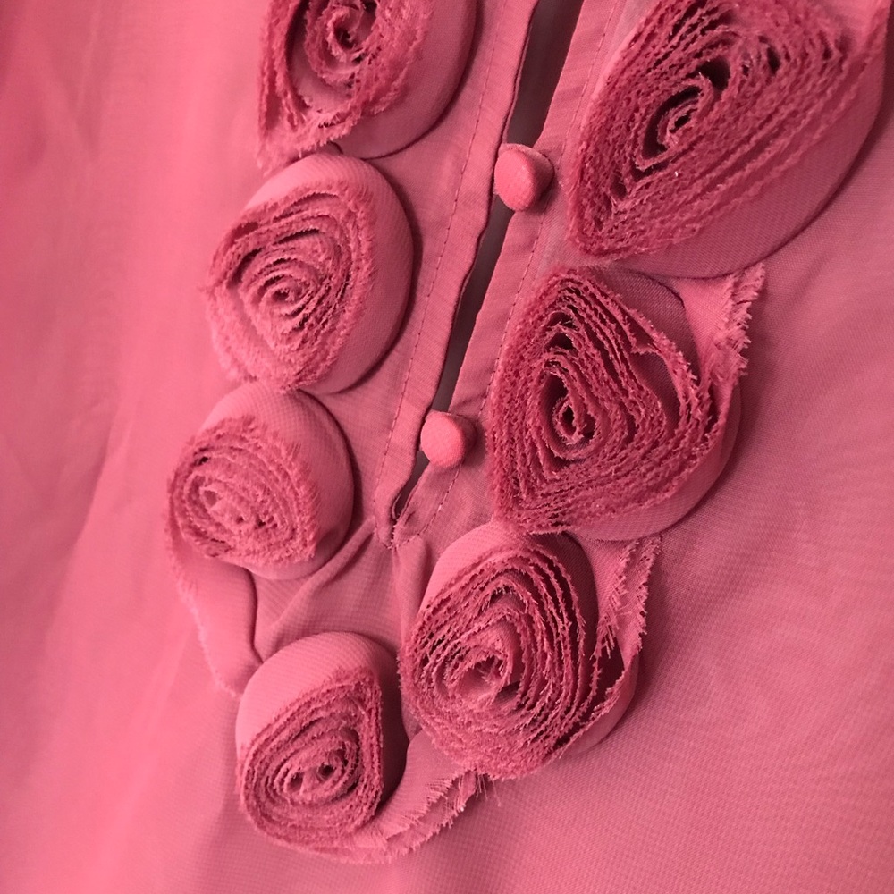 LC Lauren Conrad | Sheer Blouse with Roses - Picture 4 of 5